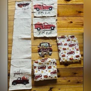 Fall Truck Themed 6 Piece Decor Set